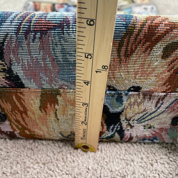 Tapestry Bag OS Brown Cats Shopping Travel Tote Wheels Foldable Farmers Market - Picture 5 of 13